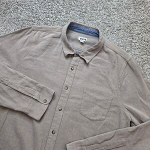 1901 Button Down Shirt Mens 2XL XXL Tan Cotton Twill Casual Workwear Adult